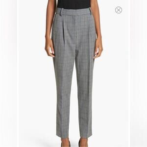 Rebecca Taylor Check Pleat Front High Rise Ankle Pants Size 8